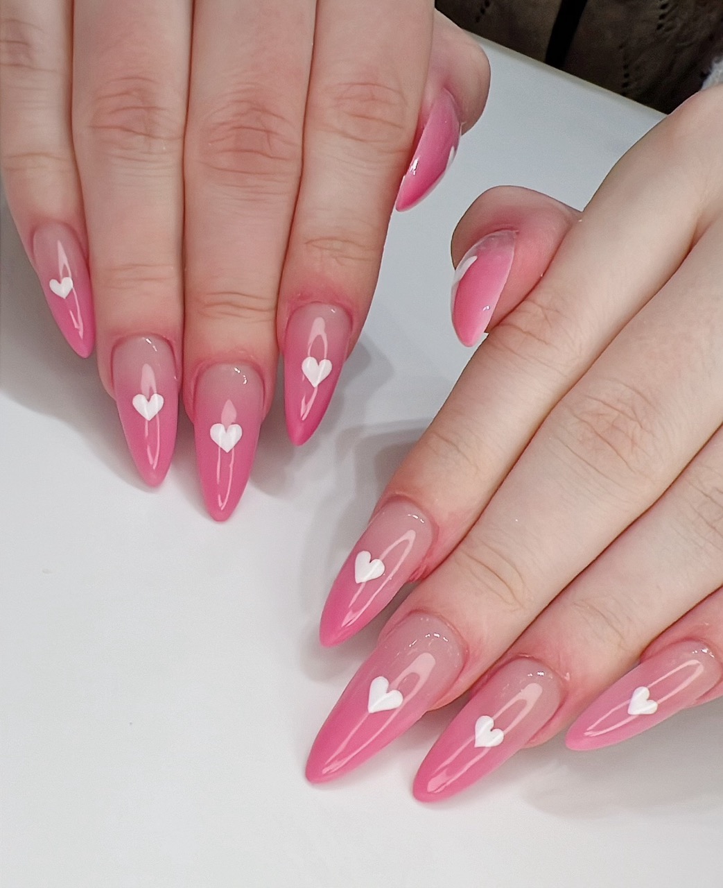 Pearl and gold sculpted nail art